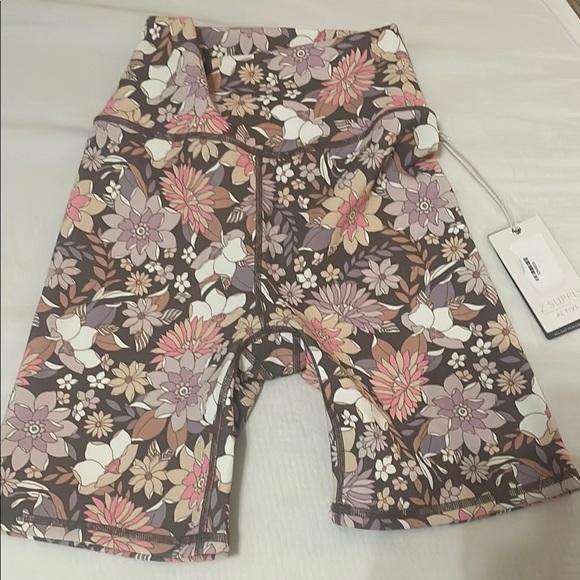 Z Supply Pink and Purple Bike Shorts High Waist NWT XS - Picture 1 of 3